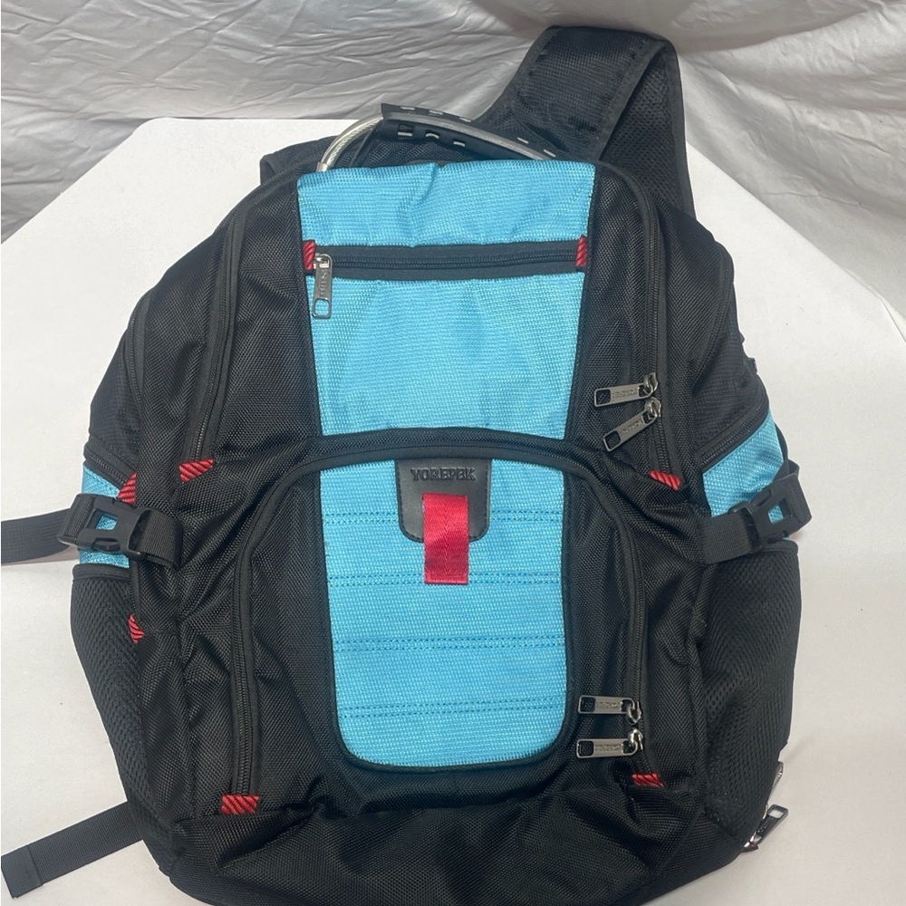 Versatile Black and Blue Backpack by Yorepek.
